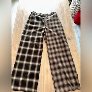 BP Brown Plaid Fabric Pants